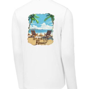 Tropical Beach Men’s Pro Long Sleeve Tee White