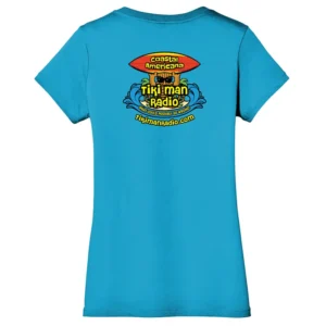 Costal Americana, Woman's V neck, Bright Turquoise