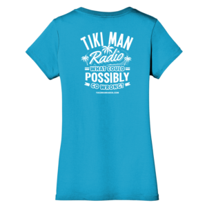 Tiki Man Radio. Woman's,  V Neck, White